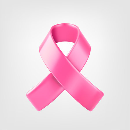 Breast cancer awareness symbol. 3d vector illustrationのイラスト素材