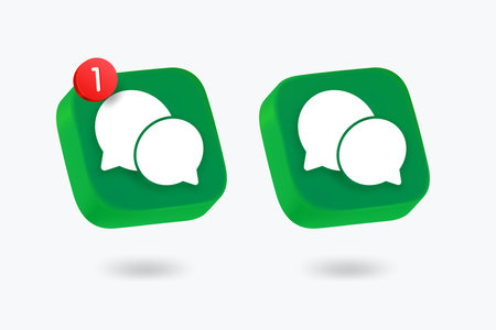 Conversation icons clipart isolated on white background. Vector 3d illustrationのイラスト素材