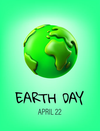 Paper cut style Earth day illustrationのイラスト素材