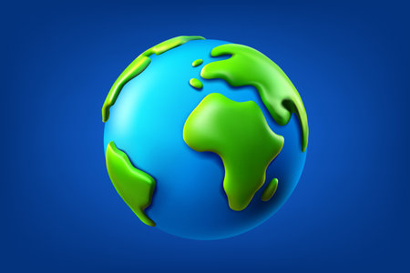 Vector illustration of the Earth. 3d vector illustrationのイラスト素材