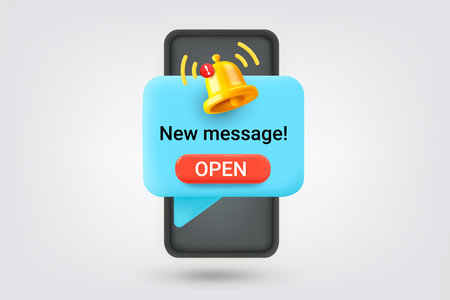Receiving new message concept. Vector 3d illustrationのイラスト素材