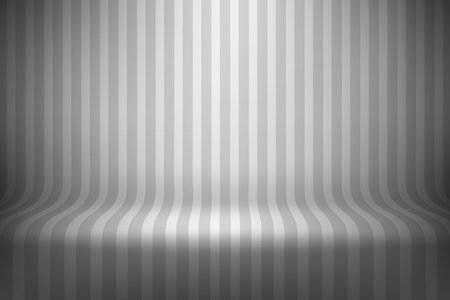 Empty studio with gray stripes on floor and wall. 3d style vector illustrationのイラスト素材