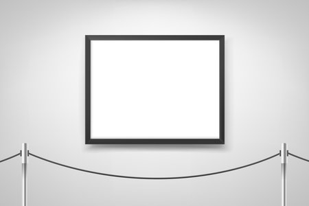 White interior with blank picture frame. 3d vectorのイラスト素材