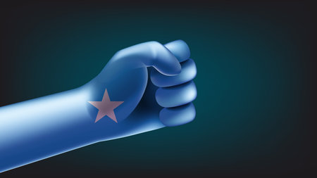 Fist with flag of Somalia. 3d vector illustrationのイラスト素材