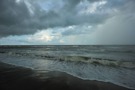 panorama view of sea beach at cox bazar in bangladeshの写真素材