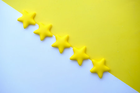 customer service rating review on color background