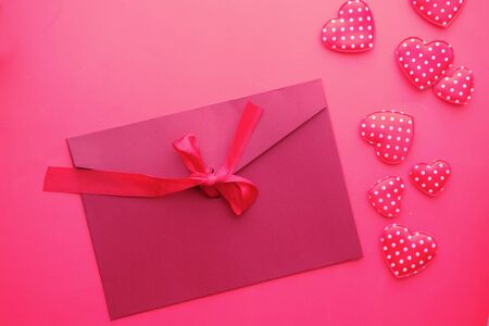 heart shape symbol and envelope, valentine day の写真素材