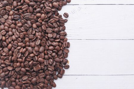 top view of coffee beans withs copy space.の写真素材