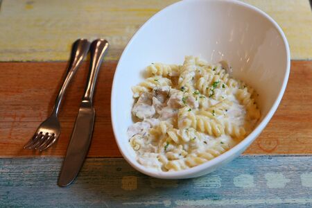 delicious appetizing classic spaghetti pastaの写真素材