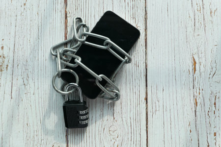 mobile smart phone unlock lock, top view