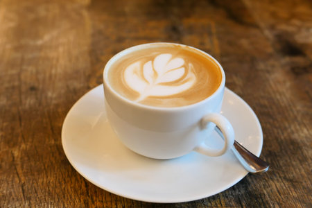 late coffee with flower design