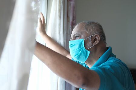 A concept of the danger of coronavirus for the elderlyの写真素材