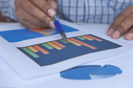 businessman analyzing financial data with copy space