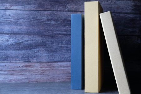 stack of book on table with copy spaceの写真素材