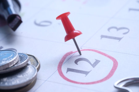 deadline concept read mark on calendar dateの写真素材