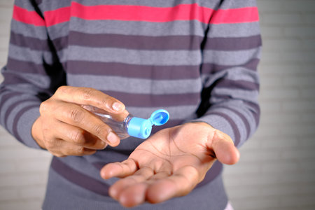 Using sanitizer liquid for preventing virus