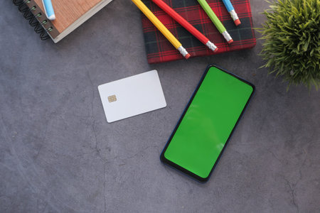 Black Friday with Sale Concept with smart phone, credit cards on black