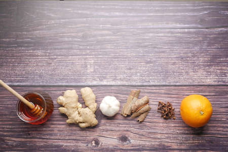 immunity stimulation foods and and viruses protectionの写真素材