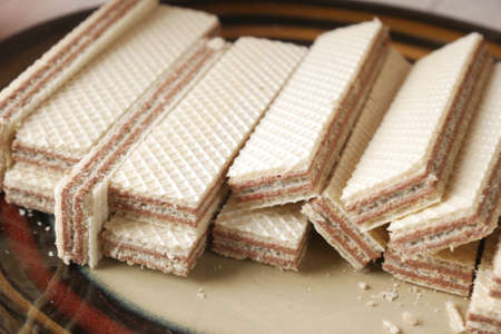 detail short of wafer roll chocolateの写真素材