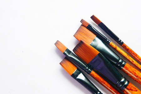 many art brush on a paper with copy space ,の写真素材