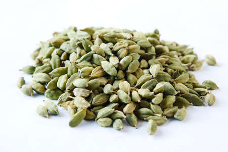close up of Cardamom on a white backgroundの写真素材
