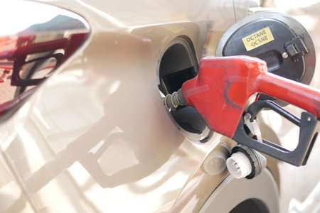 car refueling at the gas station,の写真素材