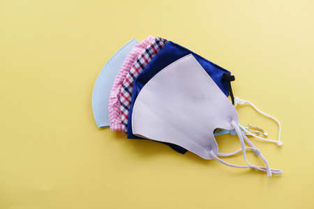close up of home made face mask on color backgroundの写真素材