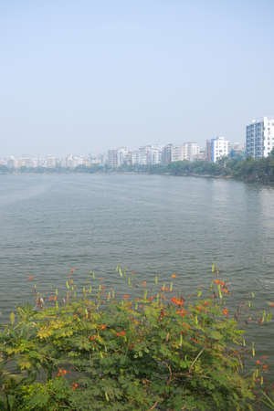 financial and residential buildings in dhaka city in bangladesh,の写真素材