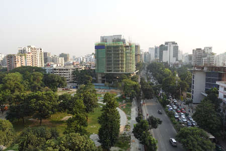 dhaka bangladesh 24th may 2021 city building and traffic in Dhaka cityのeditorial素材