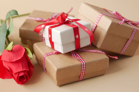 close up of homemade gift box on table