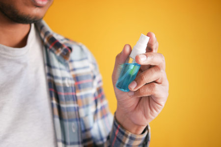 mouthwash liquid flowing into a cap