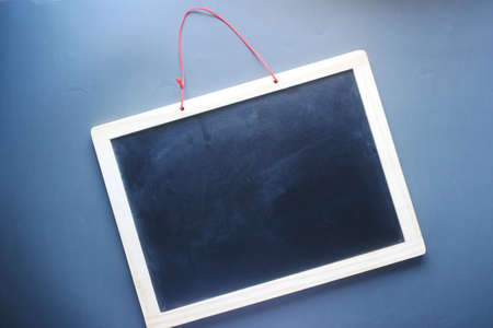 empty Black School Chalk Board on black background ,の写真素材