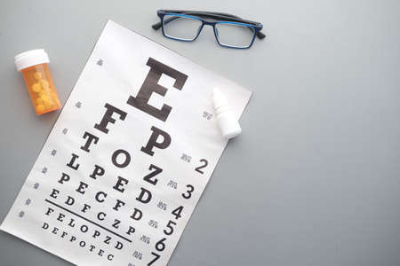 Ophthalmologist accessories glasses with a test target for vision correctionの写真素材