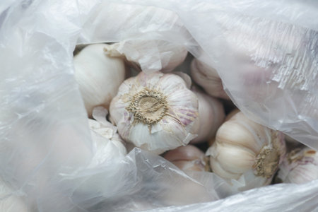 close up pf garlic on white background,