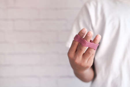 Hand and Finger Strengthening Exercises with copy spaceの写真素材
