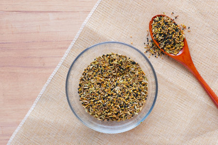 mixed of different spice on a bowl on tableの写真素材