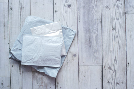 top view of delivery package on table