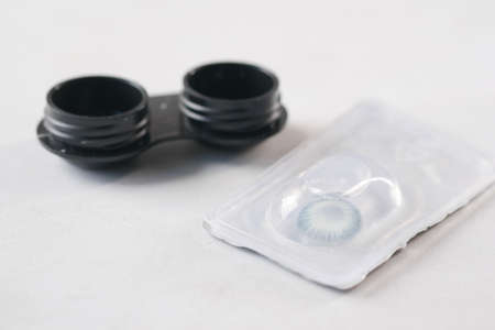 close up of Contact lens on a white backgroundの写真素材