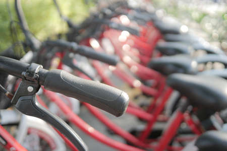 handles of road bike close upの写真素材