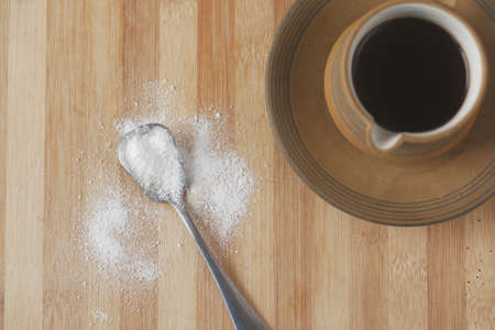 Sugar Substitute sweetener on a black background .の写真素材