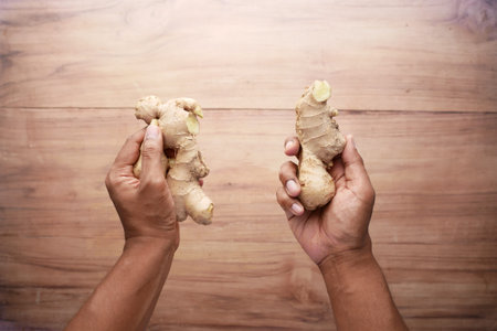 top view of hand holding Gingers