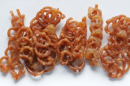 Jalebi indian sweet food on a plate ,