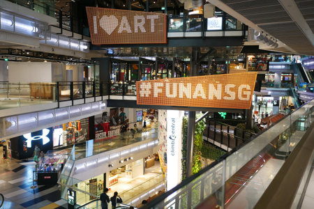 singapore Funan 2 june 2022. the shoppes in Funan retail mall buildingsのeditorial素材