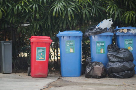 singapore 1 june 2022 Collection of waste bins outdoor