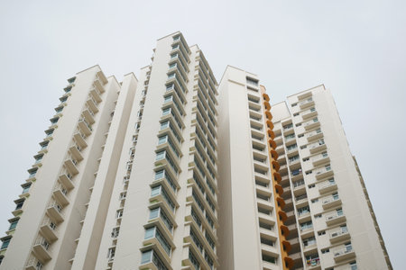 Singapore dawson 22 june 2022, low angle view of SkyVille at Dawsonのeditorial素材