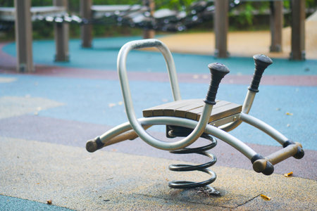 Outdoor fitness machines in a park in singapore