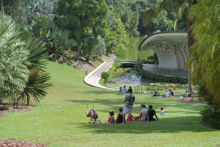Singapore 11 june 2022. people walking on national orchid gardenのeditorial素材