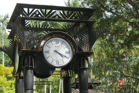 Singapore 11 june 2022. clock in national orchid garden