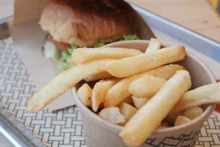 detail shot of French Fries on table