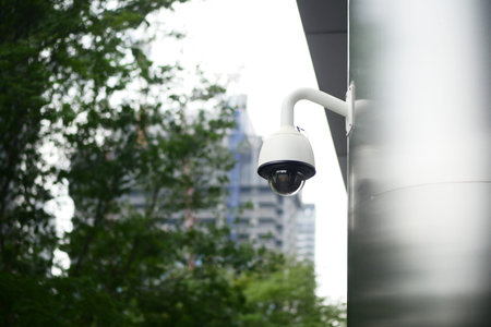 CCTV security camera operating outdoor